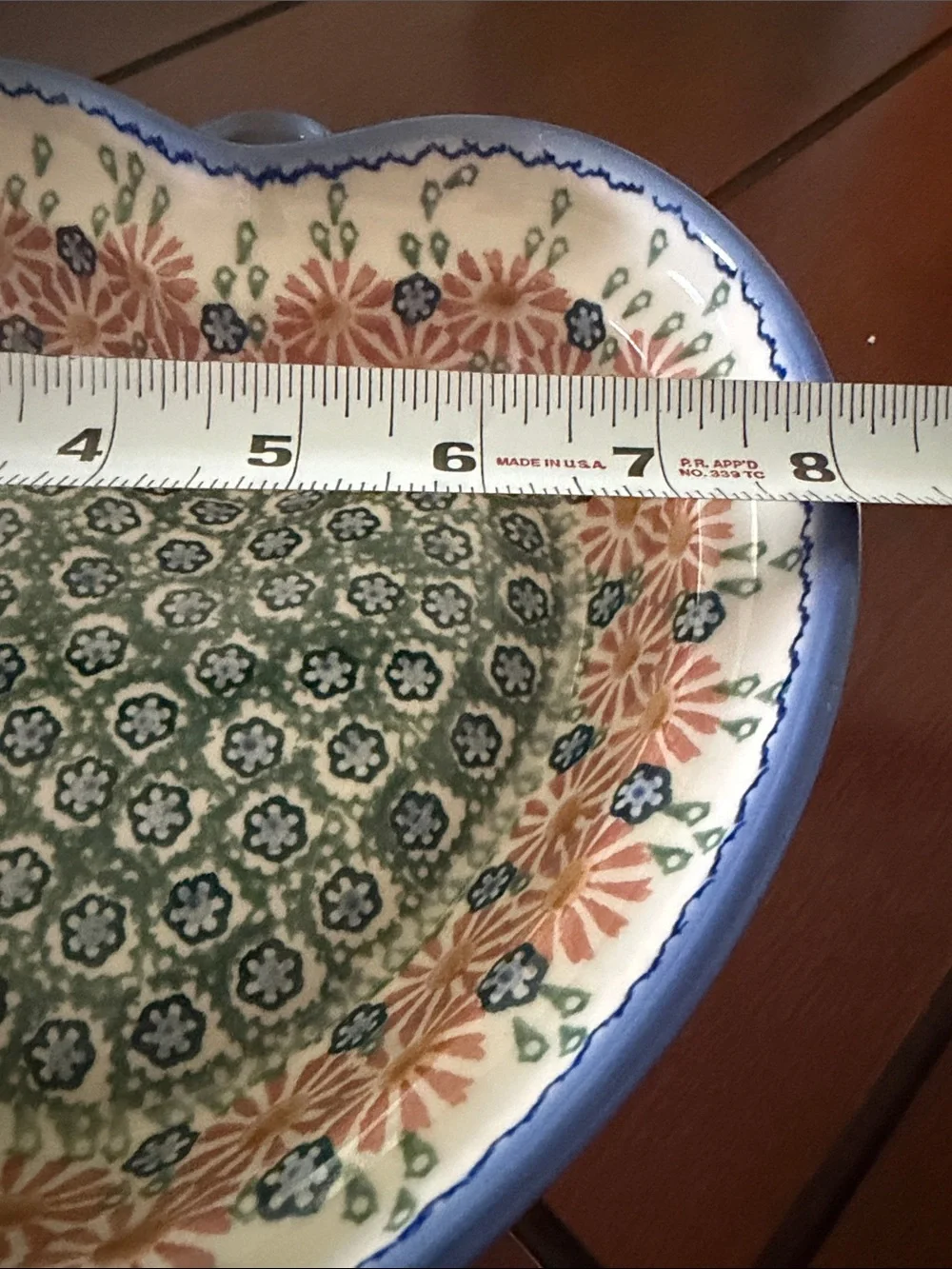 Polish Pottery heart-shaped bowl handcrafted in Bolesławiec, Poland